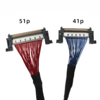 Oem Cable Soldering Laptop LCD LED IPX Display Cable Assembly 20 24 36 40 41 50 51 Pin LVDS Cable for Lcd Panel