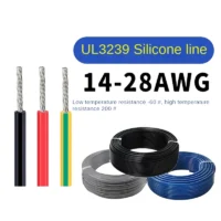 UL3239 16/18/20/22/24/26/28 AWG Silicone Rubber High Temperature Resistant Wire Cable 3KV 6KV 10KV 20KV 30KV Electrical Wires