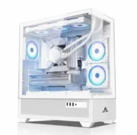 Factory Wholesale Atx Gaming PC Case White Mid Tower Gamer Case MATX Micro Desk Tempered Glass Computer Cabinet for Desktop