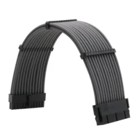 Wholesale 4psc/set Nylon Braided Arc Mesh ATX Computer VGA Wire Power Extension Cord 18AWG Tinned Copper 2-Pin AC Power Stripped