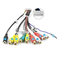 Universal Car Stereo Radio Accessories RCA with 4G Sim Card Slot USB Cables CAM in Adapter Mic Cable Wire Adapter