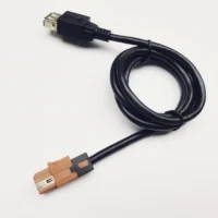 Factory Production Single Waterproof HSL Wire End Connector Brown to Mini Usb 2.0 Socket Car Audio Usb Input Cable Adapter