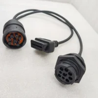 J1939 9-Pin Splitter Cable J1939 Female to J1939 Female With Nut & OBD2 Male Output, Dual Connectivity for Automotive