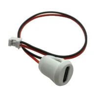 USB C Connector with round Panel Mount PVC Insulated Female Connector for Charging for Home Appliance Electronic Automobile Use