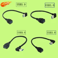 USB 3.0 Male to Female Extension Cable 90 Degree Left and Right Angle Usb Cable