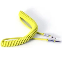 Stylish 3.5mm Male to Male Stereo Car Aux Audio Extension Cable Coiled Spring Type PVC Wiring Harness Electronic Application