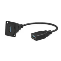 D-Type Panel Mount USB 3.0 Cable 5 Gbps PVC Insulated USB Type Male Female Feedthrough Bulkhead Connector Cable Automobile