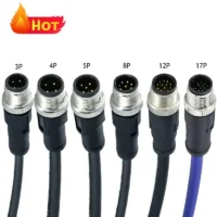 M12 Gx12 Cable M12 4pin 5pin 8pin 12pin 17pin Wire Harness Y-cable Male / Female Connector Cable Shielded / Non-shielded
