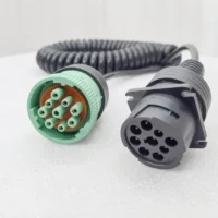 J1939 Type 2 Male J1939 Type 1 Female Coiled Cable Automotive J1939 Spring Wire Harness PVC Spiral Wire Auto Diagnostic