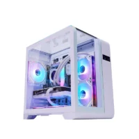 2025 Most Popular New Design Three Sided Tempered Glass DIY M-ATX RGB Gaming Computer Case with Temperature Display Function