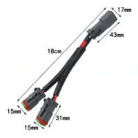 New DT DTP Connector with LED Pod Working Light Fog Light Strip LEDY Dual Output PVC Insulated Electronic Application