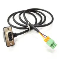 Custom Oem Cable Custom Db9 Right Angle Connector to Phoenix 3.5mm Terminal Block UL2464 AWG22 3 Wire Cable Assembly