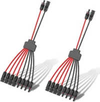 2 to 6 Y Branch Parallel Adapter Solar Panel Wires and Connectors Waterproof Solar Cable Splitter for Solar Extension Cable
