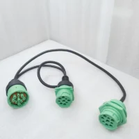 J1939 TYPE2 Automotive Wiring Harness PVC Insulated Y-Adapter Cable with Male/Female & Female/Male Nut Connector
