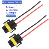 Nylon Female H11 H9 H8 880 881LED Adapter Wiring Harness Sockets 5mm Strip Wire PVC Insulated Electronic Automobile Applications