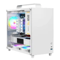 2025 New Portable Desktop Mini White Gaming Computer case Compatible with ATX MATX Motherboard & Type C Port (MOQ300PCS)