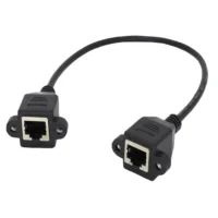 Panel Mount RJ45 Cat6 Female to Female Network Extension Cable PVC Insulated RJ45 Transfer Connector Wire Harness