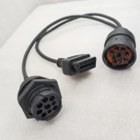 J1939 9-Pin Dual Connectivity Auto Cable PVC Insulated Female to Female with Nut & OBD2 Male for Automotive Splitter Dual Output