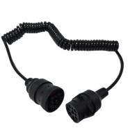 Black Coiled Cable with 9-Pin Connector J1939 Male 9-Pin to 9-Pin Adapter Trailer Truck Telescopic Spiral Wire Wiring Harness