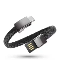 Usb Micro Type C Charger Cord Braided Leather Bracelet Data Cable Fast Charging Type-c Usb Cable | Usb Bracelet Cable