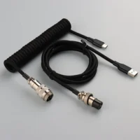Custom Coiled Cable Coiled Keyboard Cable aviator GX16 to Type-C Spiral Cords for Gaming Mechanical Keyboard