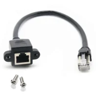 Custom Cat6 Cable Assembly,Rj45 Connector Cable Male Female,Extension Cable With Screw Panel Mount Wire Harness