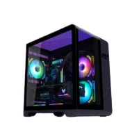 Factory Wholesale M-ATX RGB Gaming Computer Case New Design Three Sided Tempered Glass Temperature Display Function for DIY