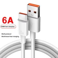 Fast-Charging 6A USB Type-C Cable Micro-USB Compatible PVC Jacket Data Charger Cable