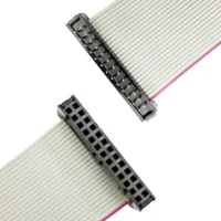 IDC Connector Cable 26P Gray Ribbon Flat AWG28 2.54mm Pitch Male to Female Wire Harness Assembly