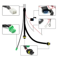 H11/H10/9006 Fog LED Light Wiring Harness Socket Wire Connector 12V 40A Relay Wire Harness Switch ON/Off