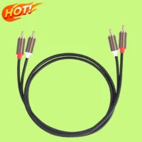 Wiring Harness Manufacturer  2 RCA to 2 RCA Gold Plated  Audio Stereo Subwoofer Cable Speaker AV Harness for Hi-Fi Speaker