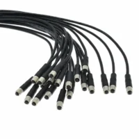 M12 GX12 4pin a Code Waterproof Male / Female Connector Cable Shielded / Non-Shielded Assembly